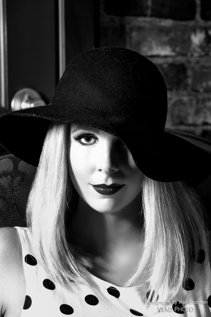 Female portrait in black and white